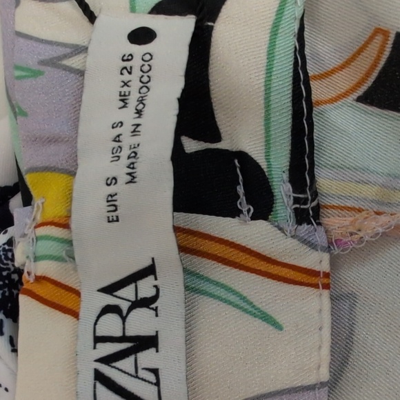 Zara Boho Abstract Printed Wrap Skort Size Small NWT - Picture 6 of 8